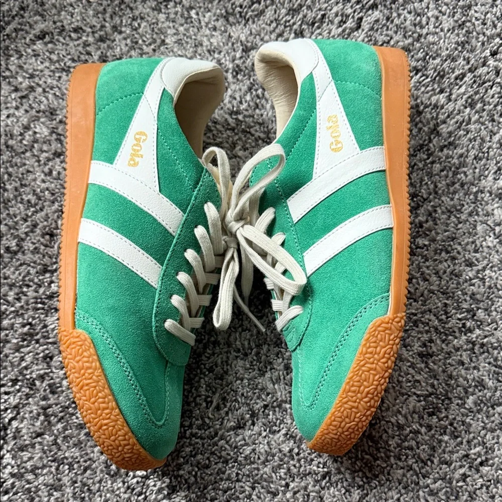Gola Elan Suede Sneakers in Jade Green